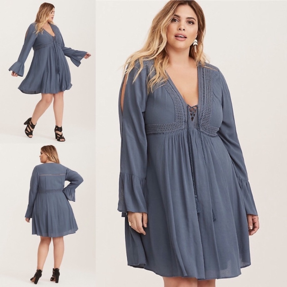 Green bo ho skater dress